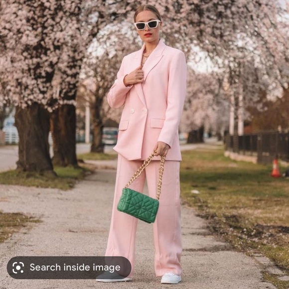 Zara Jackets & Coats Zara Pink Blazer Pant Set Poshmark